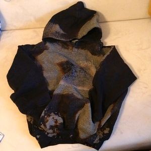 GILDAN HEAVY BLEND BLACK BLEACHED HOODIE